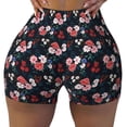 thumbnail image 2 of Salouo Rose Flowers Print Women's Athletic Shorts,Booty Shorts Biker Shorts High Waisted Elastic Workout Shorts for Yoga Gym Running Sports-X-Large, 2 of 8