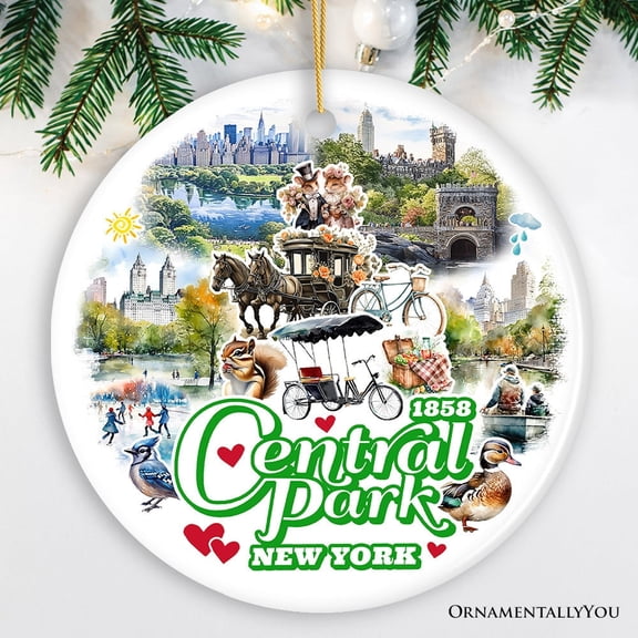 Serene Central Park New York Landmarks Ornament, American Urban Oasis Heritage Gift and Travel Souvenir