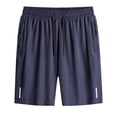 thumbnail image 2 of FRSASU Men's Athletic Shorts Quick Dry Casual Elastic Waist Running Gym Pants Solid Color Shorts with Pockets Dark Blue, 2 of 8
