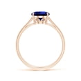 thumbnail image 2 of ANGARA Oval Solitaire Lab Grown 2 Ct Blue Sapphire Engagement Ring for Women in 14K Rose Gold (Size-9x7mm) | September Birthstone, Anniversary, Jewelry Gift for Women | Lab-Grown Blue Sapphire Ring, 2 of 8