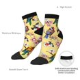 thumbnail image 6 of Rateoe Beautiful Bright Birds And Flowers Pattern Quarter Crew Socks,Toe Seamed Ankle Socks,Cotton Cushioned Breathable Athletic Crew Sports Socks, 6 of 7