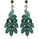 thumbnail image 1 of Pendientes colgantes SSuperp pavo real chapados en oro 14 quilates cristal verde, 1 of 5