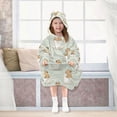 thumbnail image 7 of Wearable Blanket with Sleeves and Pocket Oversized Hooded Sweatshirt 3-14 YR Cute Capybara in Coffee Cups S, 7 of 7