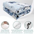 thumbnail image 4 of Quilts Queen Size Bedding Set, Merry Christmas Lightweight Quilted Comforter, Xmas Snowman Blue Gifts Forest Soft Reversible Bedspread Coverlet with Pillow Covers for All Season, 90" x 96", 4 of 9