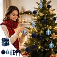 thumbnail image 4 of 30 Piece Flocked Christmas Ornaments Balls Christmas Decoration Set Multiple Styles Of Christmas Tree Decorations, 4 of 9