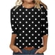 thumbnail image 2 of Fiudx Ofertas Del Día Blusa Holgada con Estampado de Pascua y Cuello Redondo Retro de Manga Tres Cuartos a La Moda para Mujer, 2 of 4