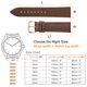 thumbnail image 2 of Correas de reloj de cuero Uxcell de 22 mm, correa de cuero de grano fino, reemplazo de piel de vaca, correa de reloj para mujeres y hombres, tono marrón y oro rosa, 2 of 6