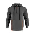 thumbnail image 4 of YLSDY Hoodies for Men Quarter Zip Pullover Tactical Sweatshirt Vintage Long Sleeve Casual Fashion Drawstring Hoodie with Pockets Dark Gray M, 4 of 8