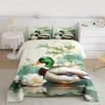 thumbnail image 2 of Homewish Rustic Wildlife Duck Queen Comforter Set for Adult, Lotus Flower Floral Bedding Sets, Vintage Western Theme Reversible Bedding Comforter Set, Microfiber Bedroom Decor, 3pcs, 2 of 8