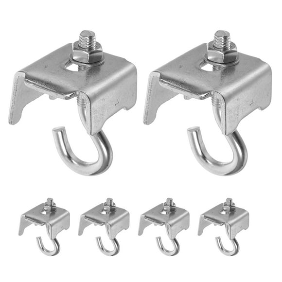 FUTUREORYY 6Ud Soportes Metálicos Para Estantes Con Gancho Para Viga Color Plateado