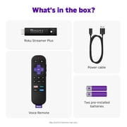 Roku Streamer Plus - 4K & HDR Roku Streaming Device for TV with Voice Remote - Free & Live TV