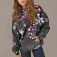 thumbnail image 4 of BaoFuBaoMei Hoodie for Boys Girls Pullover Christmas Snowflake Long Cuffed Sleeve Sweatshirt Tops with Pockets Loose Hooded Fall Clothing for Christmas Dinner Vacation Holiday, 4 of 8