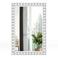 thumbnail image 1 of Costway 24" x 36" Rustic Decorative Wall Mirror with Solid Wood Frame Beads for Living Room White, 1 of 10