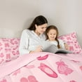 thumbnail image 4 of Feelyou Kawaii Ballet Dancer Twin Bedding Sets 7-Piece, Pink Princess Shose Bedding Comforter Set, Dreamy Bowknot Ribbon Reversible Sheet Sets, Super Cozy Room Decor, 4 of 8