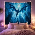 thumbnail image 2 of Moon Stars Powerful with Dragon Flight Soaring Upward, Mystical Fantasy for Space Lovers, Galaxy Room Decor, Housewarming Gift, Tapestry Wall Hanging for Bedroom and Dorm, 2 of 7