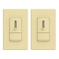 thumbnail image 1 of ELEGRP Slide Dimmer Switch for Dimmable LED, CFL and Incandescent Light Lamp Bulbs, Single Pole /3-Way, Full Control with Preset, Rocker Paddle,Wall Plate Included, UL Listed(2 Pack, Black)), 1 of 1