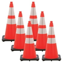 28 Inch Traffic Orange Reflective Traffic Cones (6 Pk)