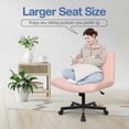thumbnail image 6 of Celtoss Criss Cross Home Office Chair, Armless Swivel Task Computer Chair with Wheels, in Fabric, Vanity Style, Pink, 6 of 9
