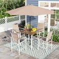 thumbnail image 2 of Sophia & William Patio Outdoor Bar Height Table 35.6" Square Metal Table with Umbrella Hole - White, 2 of 6
