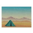 thumbnail image 1 of Camping Cutting Board, Travel Tent on a Barren Rural Autumn Field Distant Snowy Mountains and Starry Sky, Decorative Tempered Glass Cutting and Serving Board, Small Size, Multicolor, by Ambesonne, 1 of 1