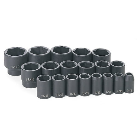 UPC: 0838780001227 | Grey Pneumatic 1319 19-Piece 1/2 in. Drive 6-Point SAE Master Standard Impact Socket Set