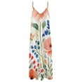 thumbnail image 6 of Watercolor Floral Summer Garden Blooms Sleeveless Dress Dresses Women Summer Women's Summer Clothing, 6 of 9