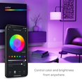 thumbnail image 2 of Globe Electric Wi-Fi Smart 10 Watt (60W Equivalent) Multicolor Changing RGB Tunable White Frosted LED Plastic Light Bulb, No Hub Required, Voice Activated, 2000K - 5000K, A19 Shape, E26 Base, 34202, 2 of 9
