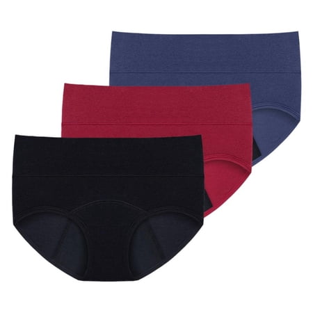 Teen Girls Period Underwear Menstrual Period Panties Leak-Proof Organic Cotton Protective Briefs Pack of 3
