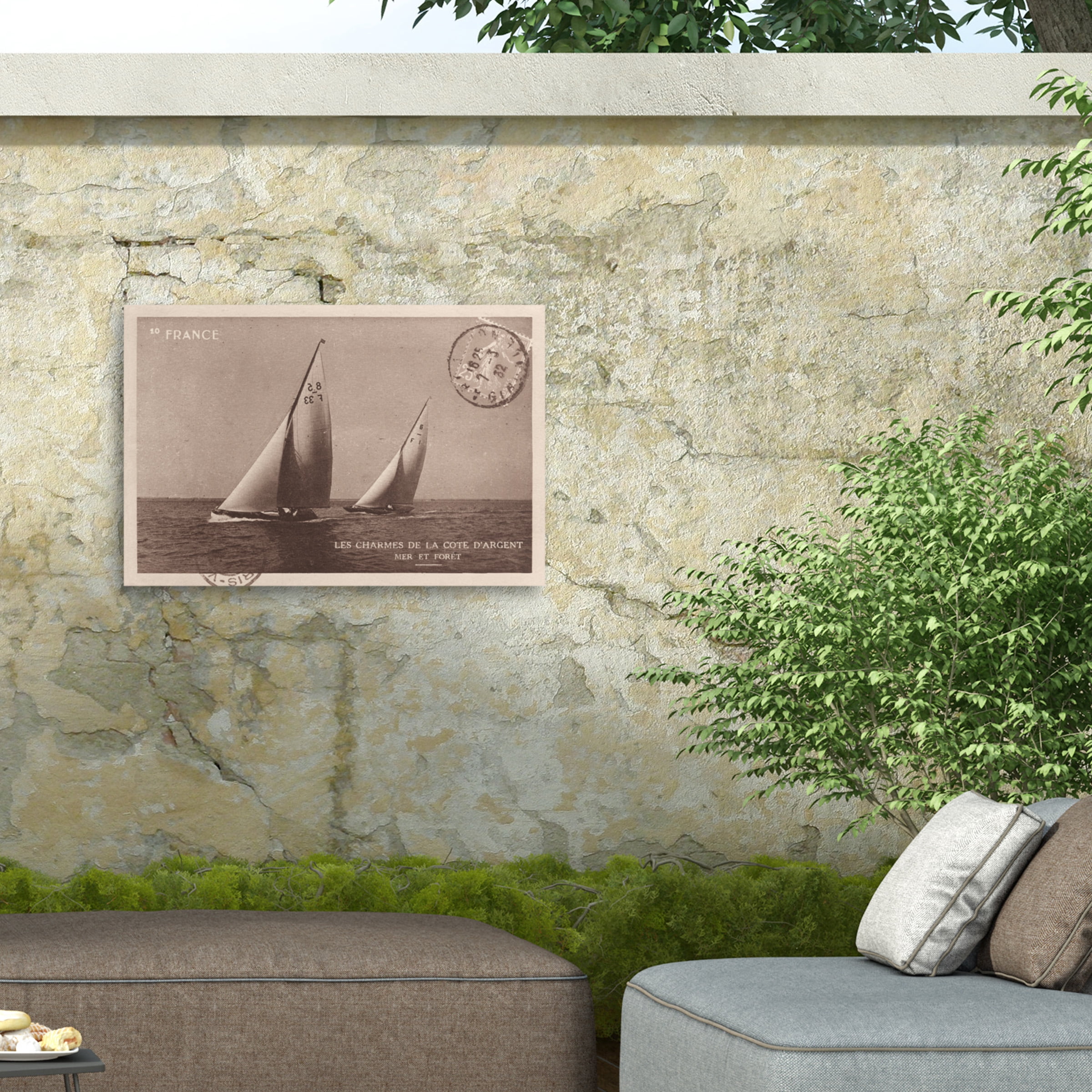 Wild Apple Portfolio 'Vintage Sailing I Sepia' Outdoor Canvas 16x22