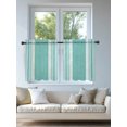 thumbnail image 4 of Vintage Turquoise Striped Tier Curtains 24 Inch Length,Sheer Curtains for Bedroom Living Room Farmhouse Modern Stripes Boho Texture Short Kitchen Curtains for Small Half Window 27.5"x24" 2 Panels, 4 of 7