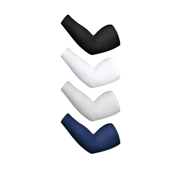 TELOLY 4 Pairs Plus Size Arm Sleeves UV Sun Protection Cooling Ice Silk Oversized Compression Sleeve Cover for Women