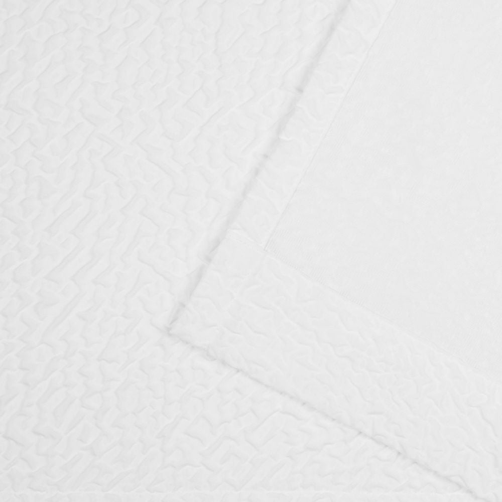 Nicole Miller Textured Matelassé Hidden Tab/Rod Pocket Top Light Filtering Curtain Panel Pair, 50"x84", White