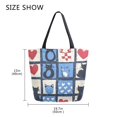 thumbnail image 5 of FORMRS Womens Canvas Tote Bag with Zipper Inner Pocket Shoulder Handbag, Black Cats and Hearts, 5 of 7