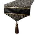 thumbnail image 1 of The HomeCentric Decorative Black Table Runner Coffee Table Runner (14 x 36 inch), Tassles & Marble pattern Table Runner, Leather fabric Table Linen, Abstract Halloween Decorations - Leather Runway, 1 of 10