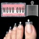 thumbnail image 1 of NOVO OVO Puntas de uñas postizas cuadradas afiladas, media cubierta, extensión de uñas de gel suave, prefilada, transparente, doble mate, curva C para pedicura, acrílico, prensa para salón, dedos larg, 1 of 5
