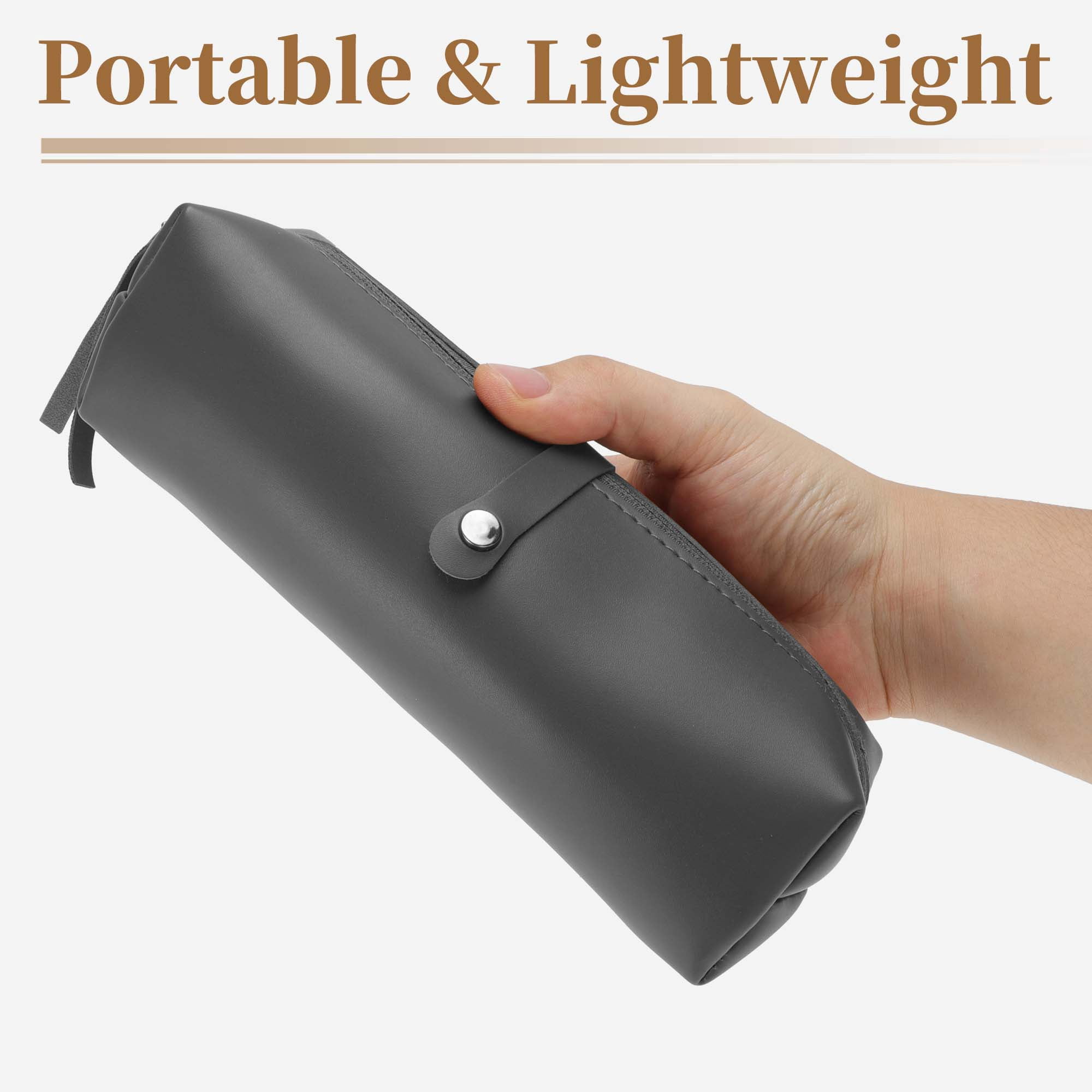 Unique Bargains Leather Style Aesthetic Pen Bag Organizer Gray