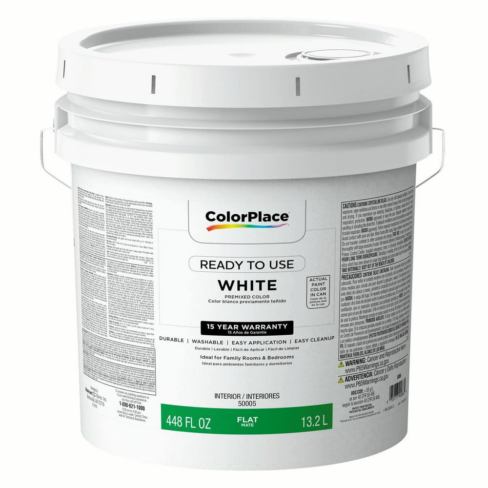Color Place Flat Interior Paint & Primer White Base, 3.5Gal Walmart