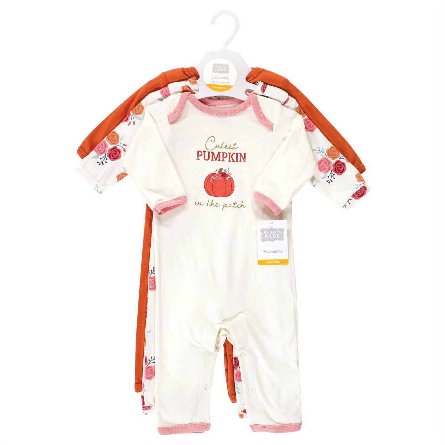 Hudson Baby Infant Girls Cotton Coveralls, Cutest Pumpkin, 18-24 Months