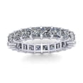 thumbnail image 3 of Natural 4.80Ct Princess Cut Diamond Shared Prong Women's Anniversary Wedding Eternity Band Ring Solid 18k White Gold H SI2, 3 of 3