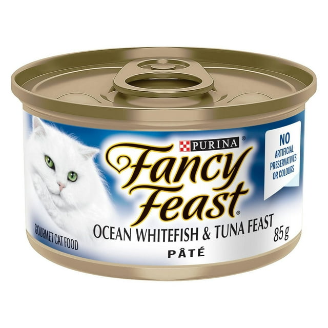 Fancy Feast Pate Festin de Poisson Blanc et de Thon Nourriture pour Chats
