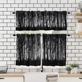 thumbnail image 4 of Gothic Valance Curtain Dark Forest Trees Foggy Mysterious Nature Rod Pocket Valance Window Treatments Short Curtains for Kitchen Living Room Bathroom Decor 54x18 Inch + 27x36 Inch X 2, 4 of 5
