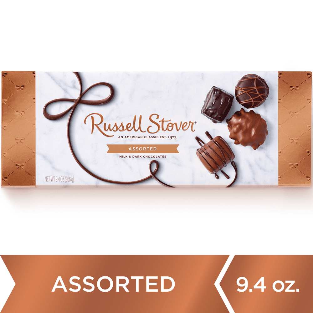 Russell Stover, Assorted Milk & Dark Chocolates, Chocolate Gift Box, 17