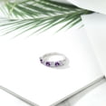 thumbnail image 4 of Gem Stone King 925 Sterling Silver Round E-F Lab Grown Diamond Purple Amethyst Anniversary Ring for Women (1.16 Cttw, Gemstone Birthstone, Available in Size 5, 6, 7, 8, 9), 4 of 4