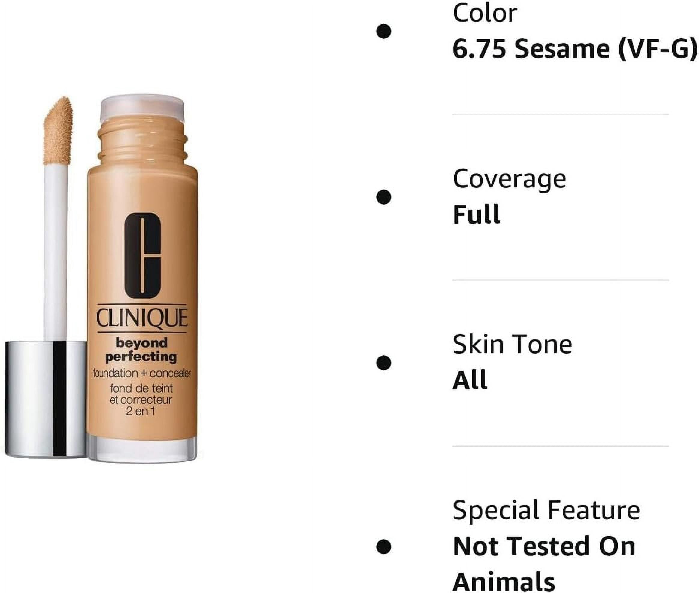Clinique Beyond Perfecting Foundation + Concealer Makeup 1 oz, 6.75 Sesame VF-G