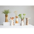 thumbnail image 3 of Creative Co-Op Hand-Painted Decorative Stoneware Rabbit Vase, Brown and White, 3 of 5