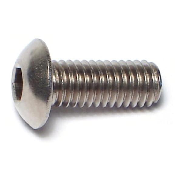 Allen Socket Drive Machine Thread Full Thread 10-32 x 1/2 Button Head Socket Cap Screws Quantity 50 By Fastenere Lightning Stainless Bright Finish Stainless Steel 18-8 