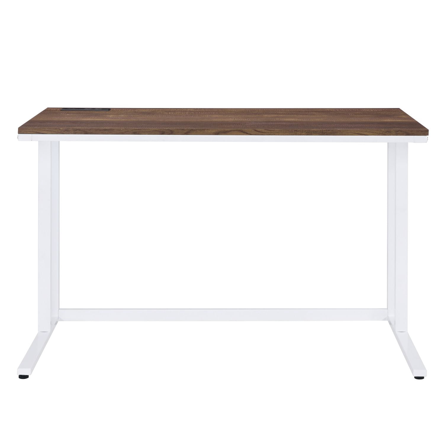 Writing Desk with USB Port and Plug, Rectangular Computer Desk with Keyboard Tray and Shelves, 47 in Work Surface for Home Office Study