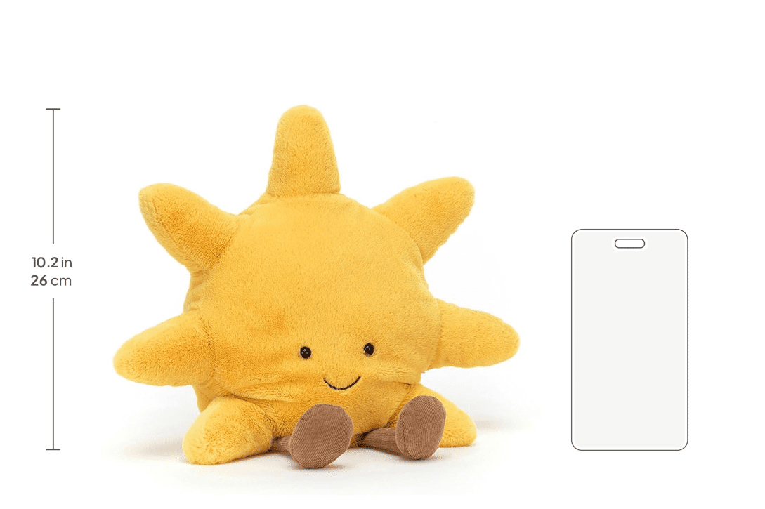 Sun Plush Toy, Medium 12 inches - Sun Plush - Fun Gift Idea