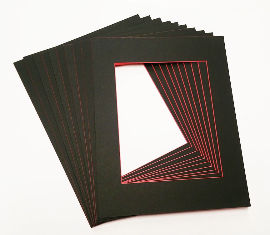 Custom Cut Black Picture Frame Mats with Colored Cores High Quality