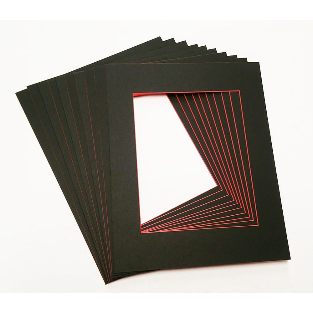 Custom Cut Black Picture Frame Mats with Colored Cores High Quality